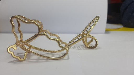 Gold Metal Hair Claw Clips – Elegant Geometric Design (Pack of 2 Styles)