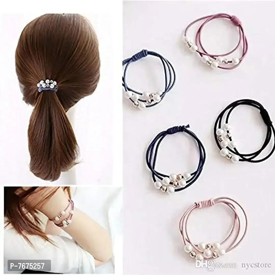 Pearl Hair Rubber Band - Combo Set of 5
