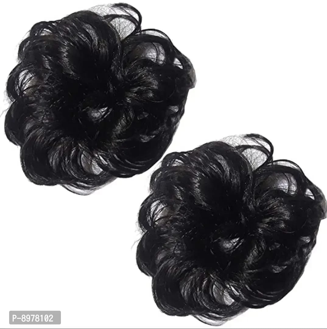 Messy Hair Bun - Set of 2 (Black)