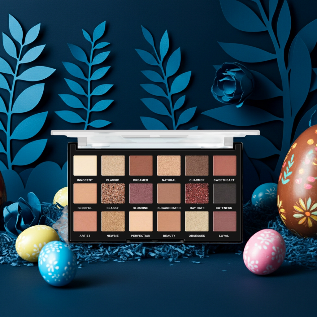 18 Shade Eyeshadow Palette - Nude & Glitter
